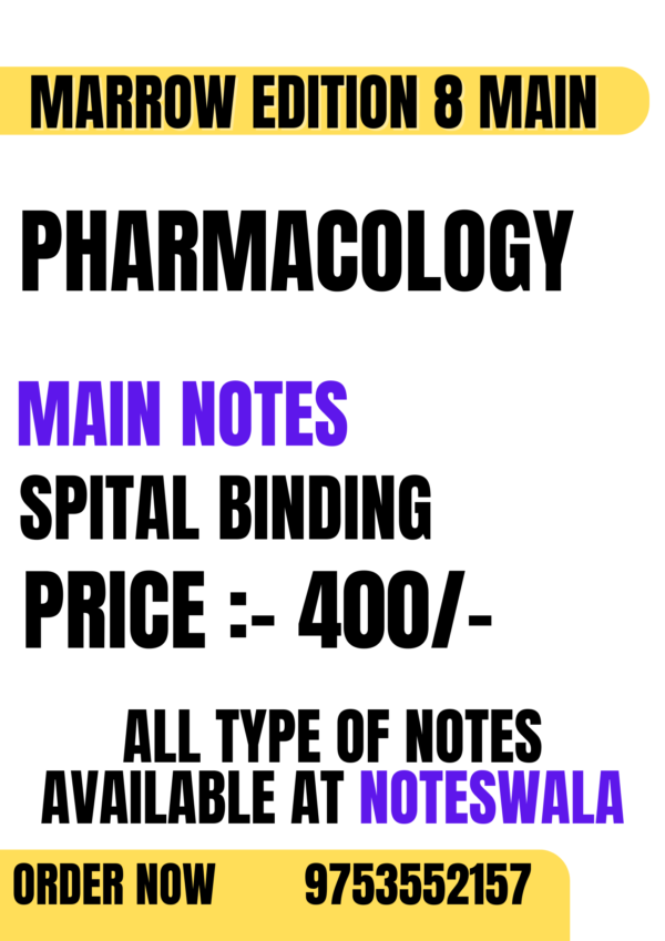 MARROW EDITION 8 PHARMACOLOGY NOTES