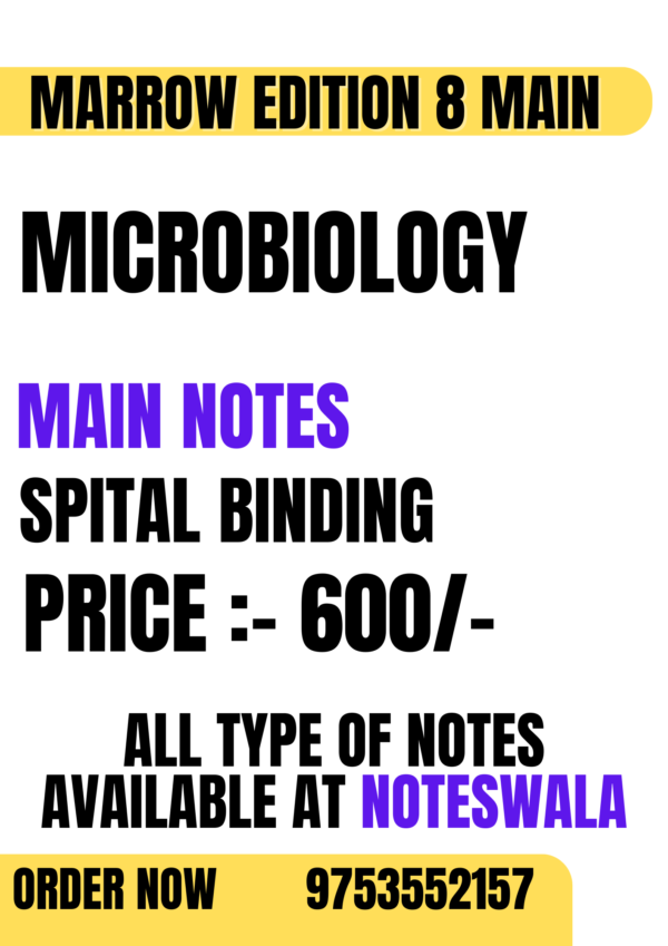 MARROW EDITION 8 MICROBIOLOGY NOTES