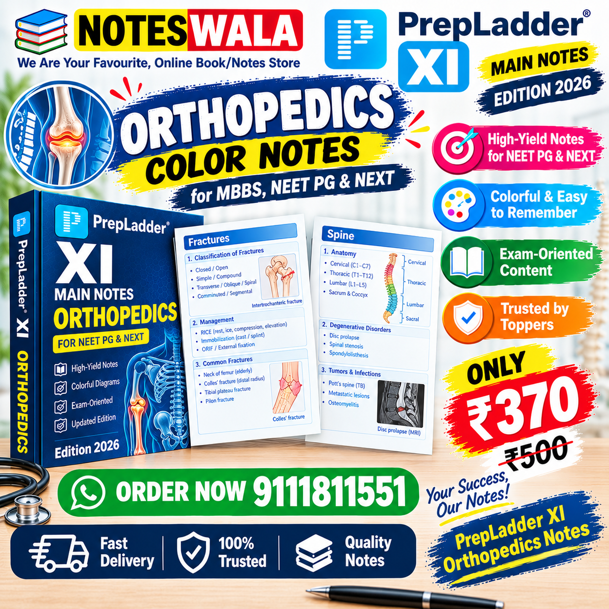 prepladder xi orthopedics notes