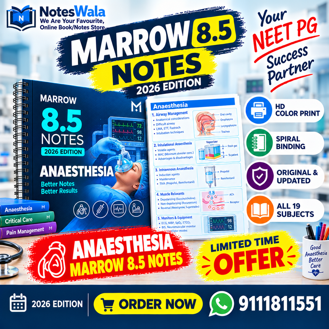 marrow 8.5 anaesthesia notes