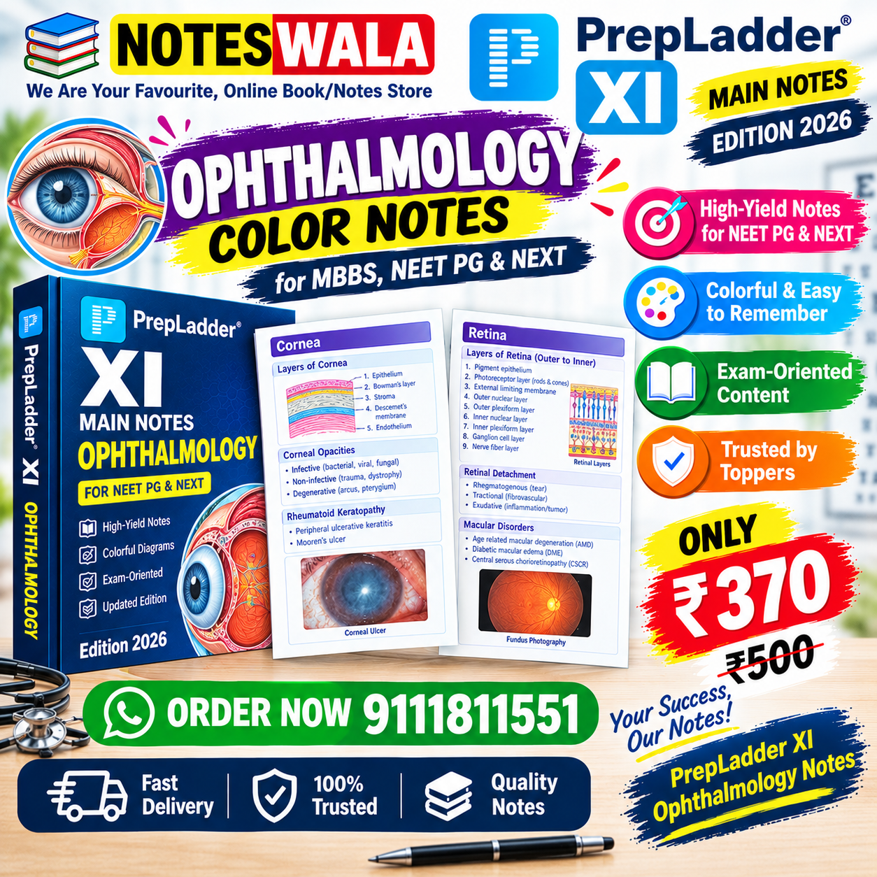 prepladder xi ophthalmology notes